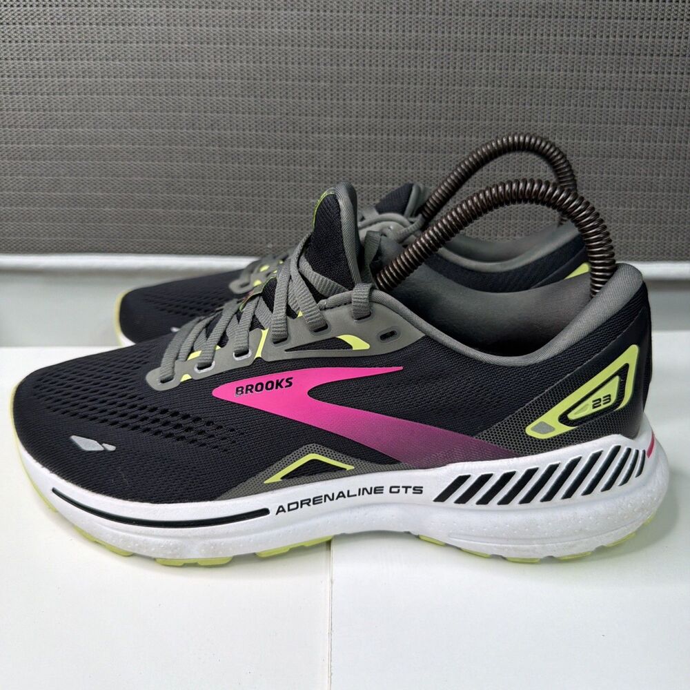 Brooks Adrenaline GTS 23 Womens Size 9.5 Black Athletic Running Shoes Sneakers